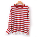 Round-Neck Wool Striped Pullover Sweater