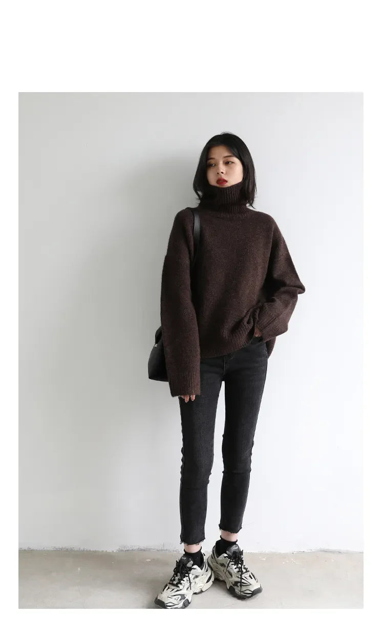 Loose Turtleneck Pullover Sweaters
