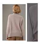 Turtleneck Solid Color Cashmere Sweater