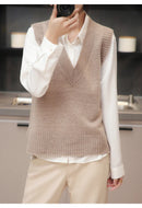 V-Neck Wool Knitted Sweater Vest