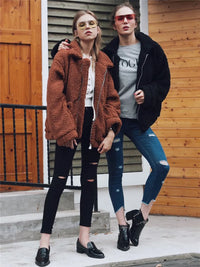 Teddy Fleece Faux Fur Jacket