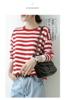 Round-Neck Wool Striped Pullover Sweater