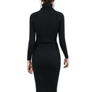 Turtleneck Long Sleeve Bodycon Midi Dress