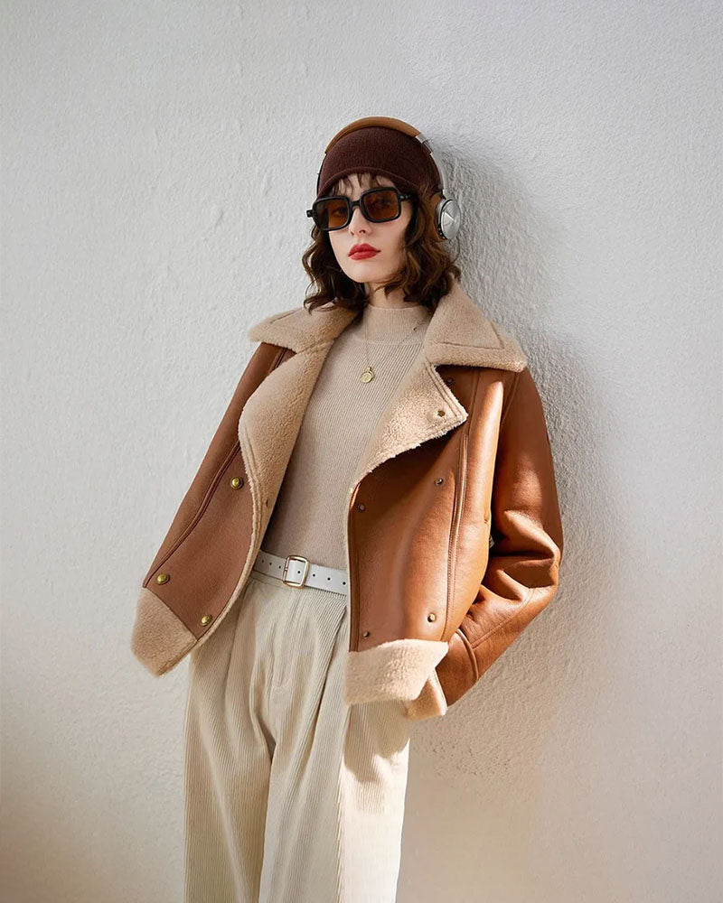 Fleece-lined Laps Casual Short Coat