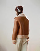 Fleece-lined Laps Casual Short Coat