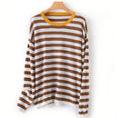 Round-Neck Wool Striped Pullover Sweater