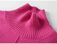 Turtleneck Solid Color Cashmere Sweater