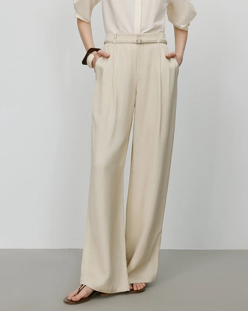 High Waist Linen Wide Leg Pants