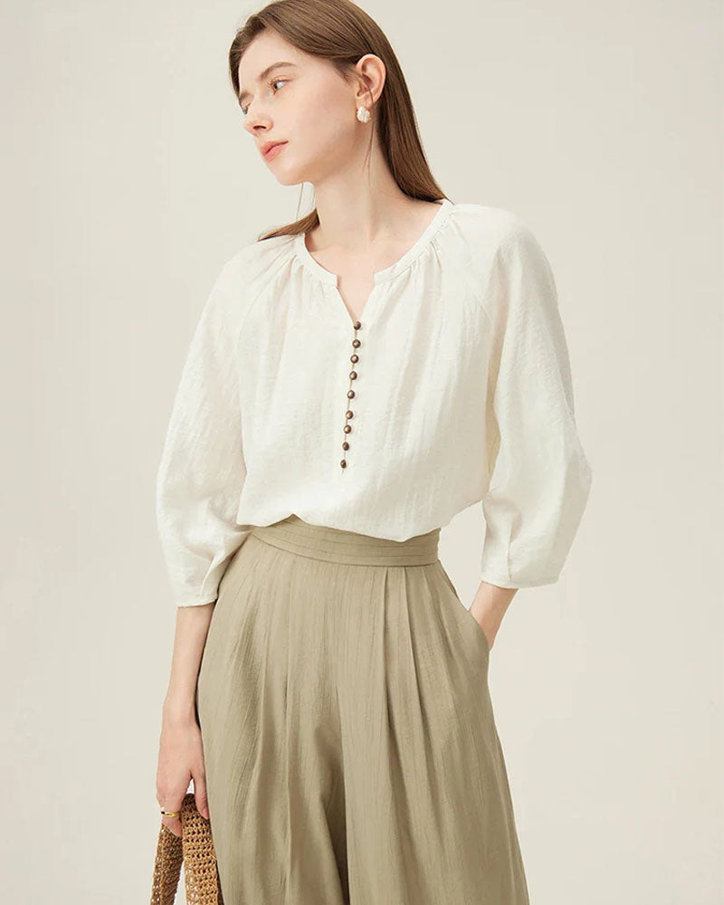 Linen Three-quarter Sleeve Shirts