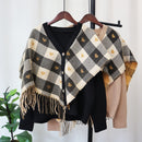 Fake Two-pieces Patchwork Shawl Sweater