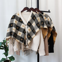 Fake Two-pieces Patchwork Shawl Sweater