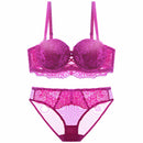 Gather Lace Bra Underwear Set