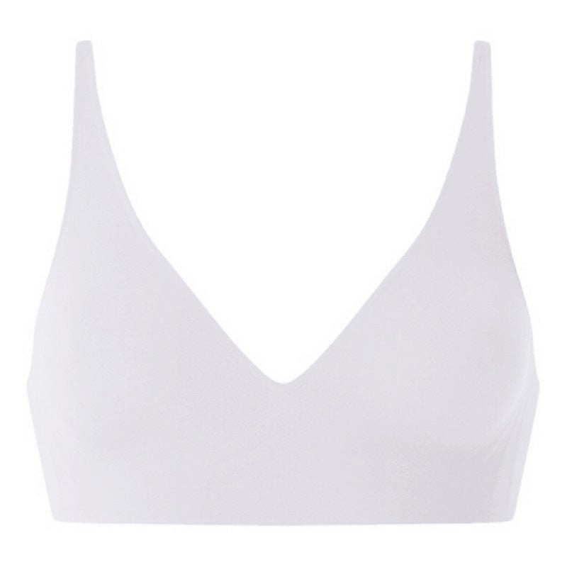 V-neck seamless rimless bra