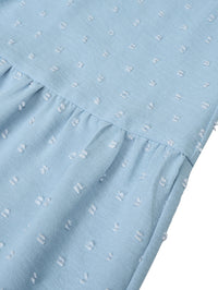 V-Neck Long Sleeve Tied Waist Dress