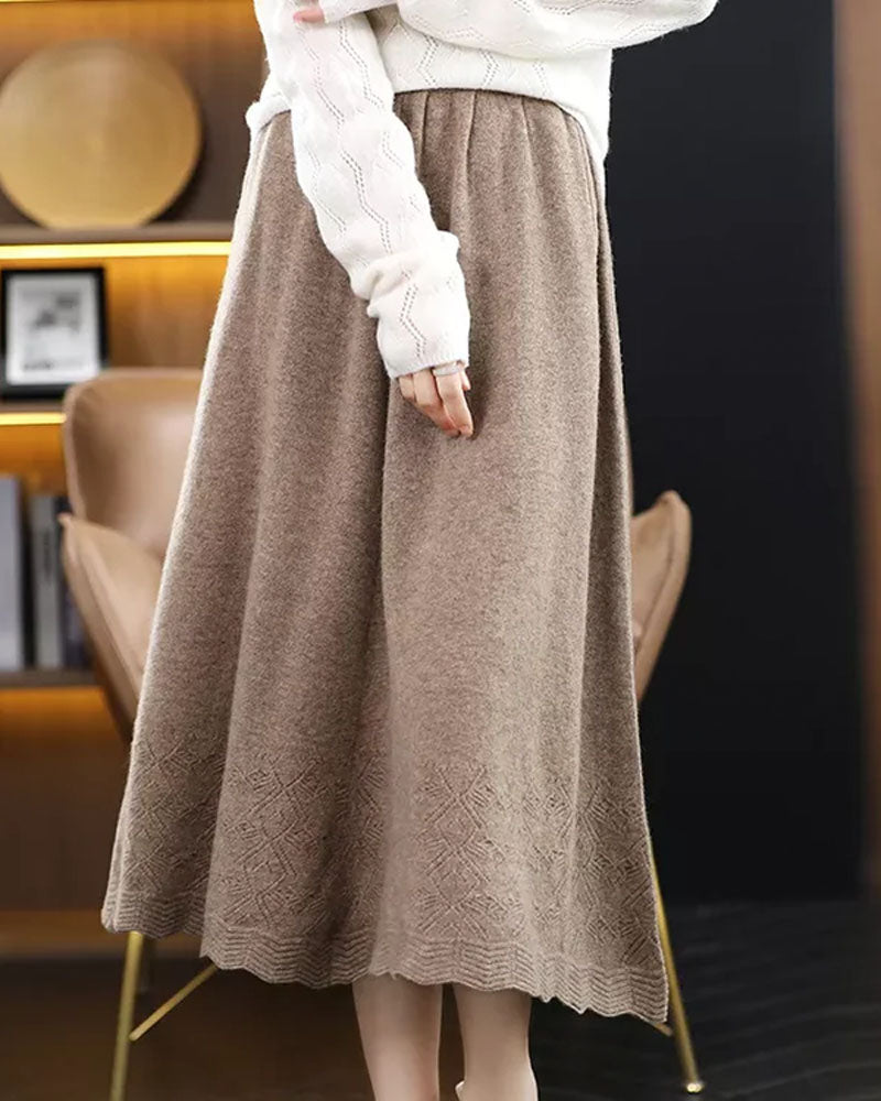 Pure Wool A-Line Skirt