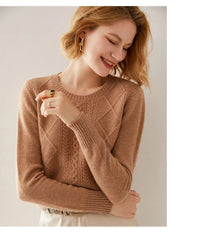 Round-Neck 100% Merino Wool Sweater