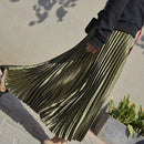 Velvet High Waist Pleated Skirt