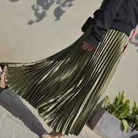 Velvet High Waist Pleated Skirt