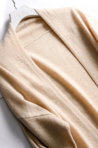 Open Front 100% Merino Wool Long Cardigan