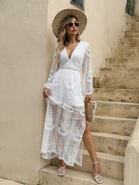 Embroidery Boho Lace Maxi Dress