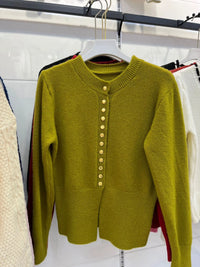 Round-Neck Short Knitted Cardigan