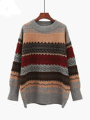 Stripe Patterned Loose Sweater Pullover