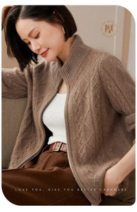Cashmere Zipper Sweater Coat