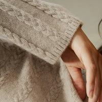 Semi-Sheer Cable-knit Baby Cashmere Sweater