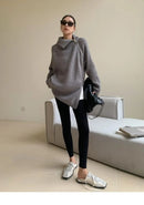 Oversize Asymmetrical Zip Knitted Sweater