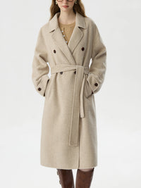 100% Wool Double Sides Tweed Long Coat
