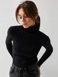 Knitted Basic Turtleneck Sweaters