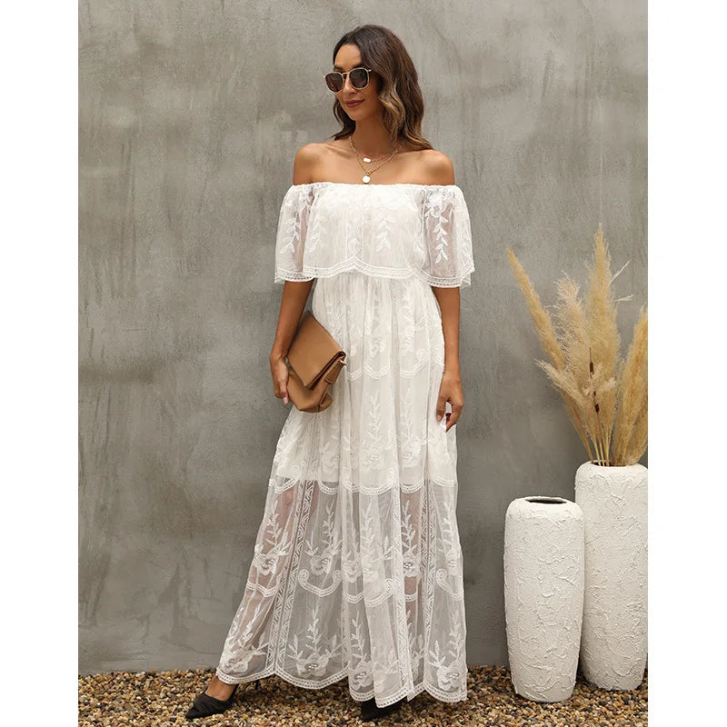 Embroidery Boho Lace Maxi Dress