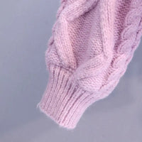 Twist Short V-Neck Single-breasted Knitted Cardigan