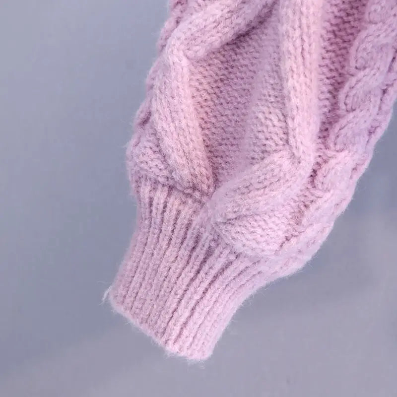 Twist Short V-Neck Single-breasted Knitted Cardigan