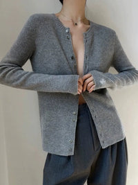 Gentle Herd 100% Wool Round Neck Cardigan
