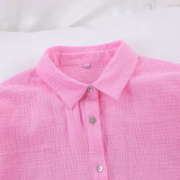 Solid Cotton Shirt & Shorts Lounge Set