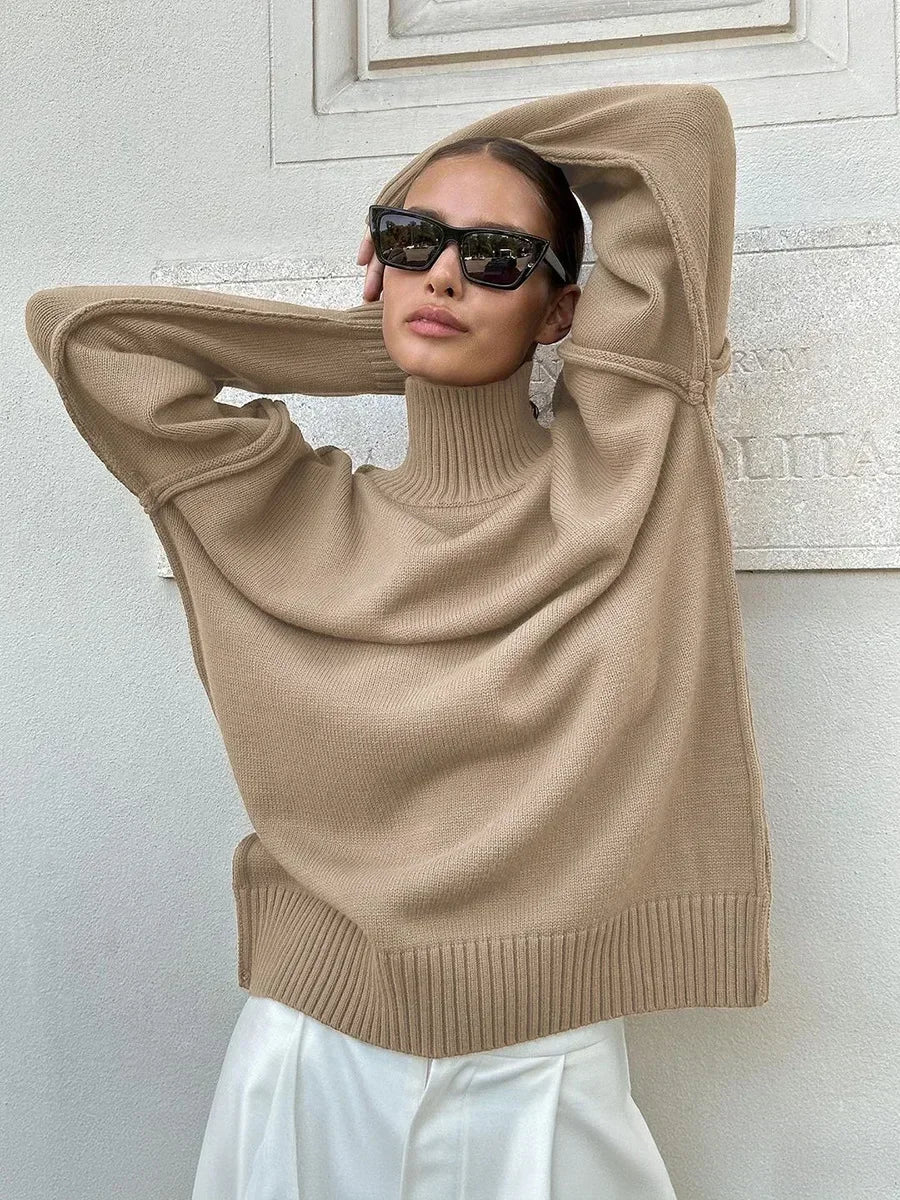 Casual Turtleneck Knitted Sweater