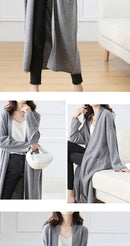 Open Front 100% Merino Wool Long Cardigan