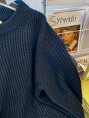 Round-Neck Oversized Knitted Pullover