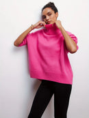 Oversized Solid Turtleneck Sweater