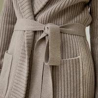 Shawl Collar Belted Merino Wool Cardigan