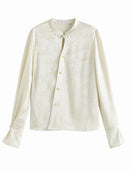 New Chinese Style Acetic Acid Button-down Shirt