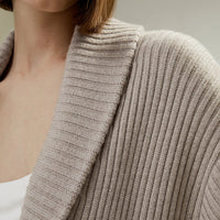 Shawl Collar Belted Merino Wool Cardigan