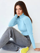Knitted Basic Turtleneck Sweaters