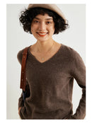 V-Neck 100% Cashmere Basic Jumper