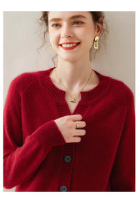 100% Cashmere Knitted Short Cardigan