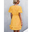 V-Neck Floral Mini Dress