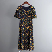 Floral Printed V-Neck Chiffon Dress