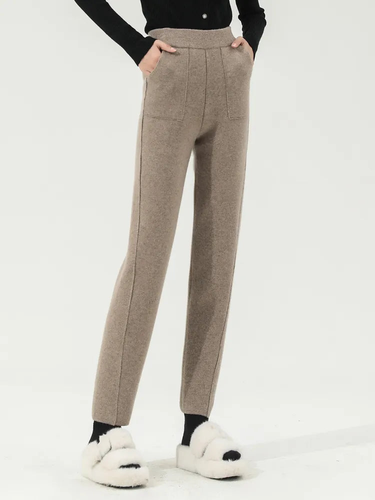 100% Merino Wool Straight-Leg Pants