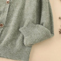 Wool Blend Soft Knitted Short Cardigan